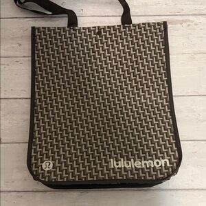 Lululemon Athletica Large Brown Geometric L Pattern Reusable Tote